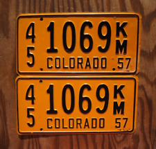 1957 COLORADO License Plate Plates PAIR / SET picture