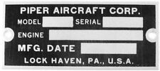 Piper Data Plate, J-3 Cub, L-4, PA-18, Vintage General Aviation  DPL-0104 picture