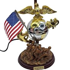 U.S. Marines Tabletop Lamp Hand Sculpted Base USMC 13