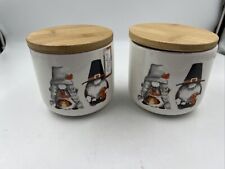 Ciroa Ceramic 5x5in Let’s Give Thanks Gnome Canister Set BB02B13005 picture