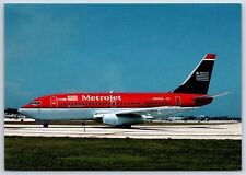 Airplane Postcard Metro Jet Airlines Boeing 737-201 N247US At Ft Lauderdale DZ13 picture
