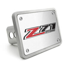 Chevrolet Z71 Off Road 3D Logo Brush Billet Aluminum 2 inch Tow Hitch Cover picture