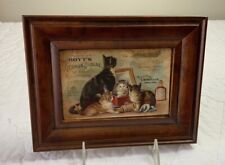 Vintage Antique Framed Victorian Trade Card, Late 1800’s, Kitty Cats, E W Hoyt picture