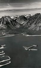 LG996 Orig Photo BEECHCRAFT MODEL 18 EXPEDITOR FLYING OVER GRAND TETON MOUNTAINS picture