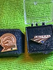  Amtrak Injury Free  Lapel Hat Pin And 20 Year Service Pin  picture