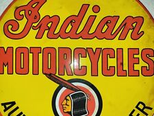 Vintage Indian Motorcycles Porcelain Sign Chief Legend Gas Oil Dealer Harley USA picture