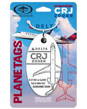 Delta Connection Bombardier CRJ-200ER Tail #N847AS Aluminum Plane Skin Bag Tag picture