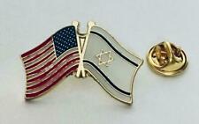USA - Israel FRIENDSHIP CROSSED FLAGS LAPEL PIN  picture