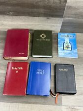 Lot of 6 Holy Bible KJ Version The Living Bible Red Letter Old/New Testament picture