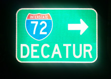 DECATUR Interstate 72 route road sign, Illinois picture