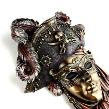 Huge Venice Pirate Mask Italy Statue Figure Polystone Bronze Home Decor 31 cm picture