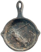Vintage Miniature Cast Iron 3 Leg Skillet With 3D Fish In Pan picture