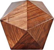 Handmade Rosewood Cremation Urn for Human Decorative Unique Geometric Shape picture