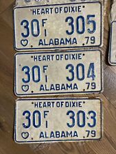 Collectible License Plate 1979 ALABAMA Heart of Dixie Blue/White VTG Car READ picture
