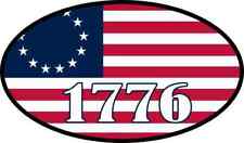 4.75in x 2.75in Oval 1776 Betsy Ross Flag Vinyl Sticker picture