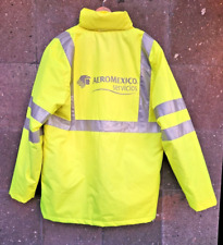 Aeromexico Airlines Cold Wather Jacket Reflective Yellow Mexico Airport LARGE picture