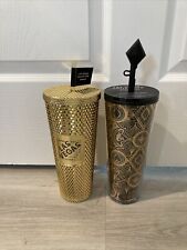 Starbucks Las Vegas Collection 2023 Gold Studded and Black Gold 24oz Tumblers picture