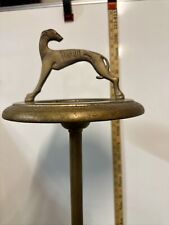 Vintage Greyhound Standing Ashtray Unique Art Deco Smoke Stand Metal 29” Tall picture