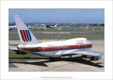 United Airlines Boeing 747-SP21 A2 Art Print – At Sydney – 59 x 42 cm Poster picture