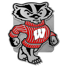 wisconsin badgers color logo emblem metal trailer hitch cover  picture