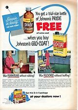 1951 Johnson's Pride & Glo-Coat Floor & Furniture Wax Print Ad picture