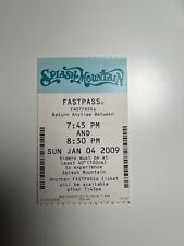 2009 1/4/09 Disney Splash Mountain Fastpass Collector Card Expired 7:45-8:30 picture