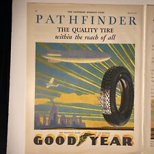 1930 AUTO GOODYEAR Tire Aviation Zeppelin Airplane Flight Deco Ad Pathfinder 2pg picture