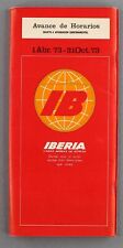 IBERIA ADVANCE AIRLINE TIMETABLE SUMMER 1973 AIRLINES OF SPAIN ROUTE MAP picture
