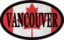 4in x 2.5in Oval Canadian Flag Vancouver Sticker Car Truck Vehicle Bumper Decal picture