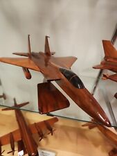 F-15 Eagle Fighter Aircraft Handcrafted Solid Natural Mahogany Model picture