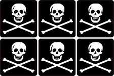 2in x 2in Jolly Roger Pirate Flag Stickers Car Truck Vehicle Bumper Decal picture