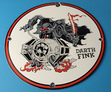 Vintage Rat Fink Porcelain Sign - Star Wars Darth Hot Rod Gas Pump Plate Sign picture