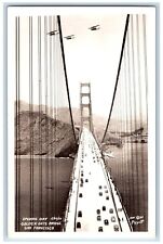 San Francisco California CA Postcard RPPC Opening Day Golden Gate Bridge c1940's picture