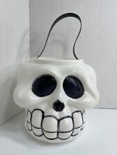 Vintage 1990s - Skull Head - Trick or Treat Pail With Handle picture