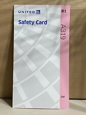 United Airlines Airbus A319 Aircraft Passenger Safety Card GOOD Pink R1 picture