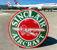 SINCLAIR AIR CRAFT   PORCELAIN ENAMEL  SIGN  48 INCHES 4 FEET  DSP picture