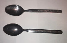 Vintage Pair of Northwest Orient Airlines Stainless Steel Dining Spoons NWA Logo picture