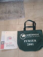 NWA Northwest Airlines Purser Training Three Ring Binder W Tote Bag 2001  picture
