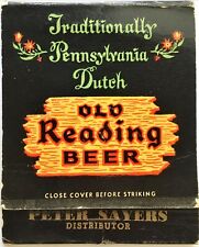 Pennsylvania Old Reading Beer Matchbook Cover Circa 1930's Vintage picture
