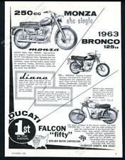 1963 Ducati Monza 250 Falcon Fifty Bronco motorcycle photo vintage print ad picture