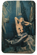 Vintage Advertising Pocket Wallet Calendar Card: 1955 Topless Mermaid Lumiclad picture