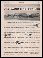1931 The Waco Aircraft Company Troy Ohio Airplane Line Photo Vintage Print Ad picture