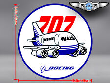 BOEING 707 B707 VINTAGE PUDGY STYLE ROUND DECAL / STICKER picture