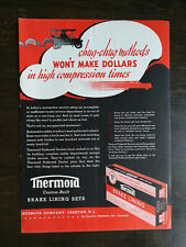 Vintage Thermoid Brake Lining Sets Full Page Original Ad picture