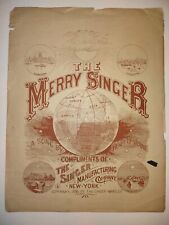 Vintage SINGER SEWING 1891 Advertisement - RARE Sheet Music Great Graphics  picture