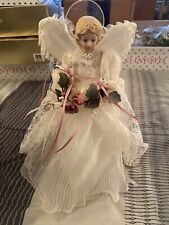 Vintage International Christmas 12” Lighted Angel Tree Topper In Original Box picture