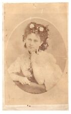 Antique 1800s CDV Photo Very Beautiful Young Woman Fort Wayne IN picture