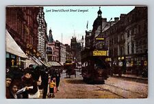 Liverpool-England, Lord Street and Church Street, Vintage Postcard picture