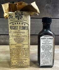 Early 1900s Green's August Flower Dyspepsia Medicine Bottle Woodbury, New Jersey picture