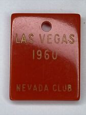 1960 Nevada Club, Las Vegas Casino Red Lucite plastic 32mm square FOB picture